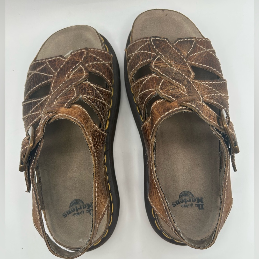 Vtg Dr. Martens Sandals Twist Fisherman Platform Women’s 8 & 9 Brown 90’s Grunge - Picture 7 of 13